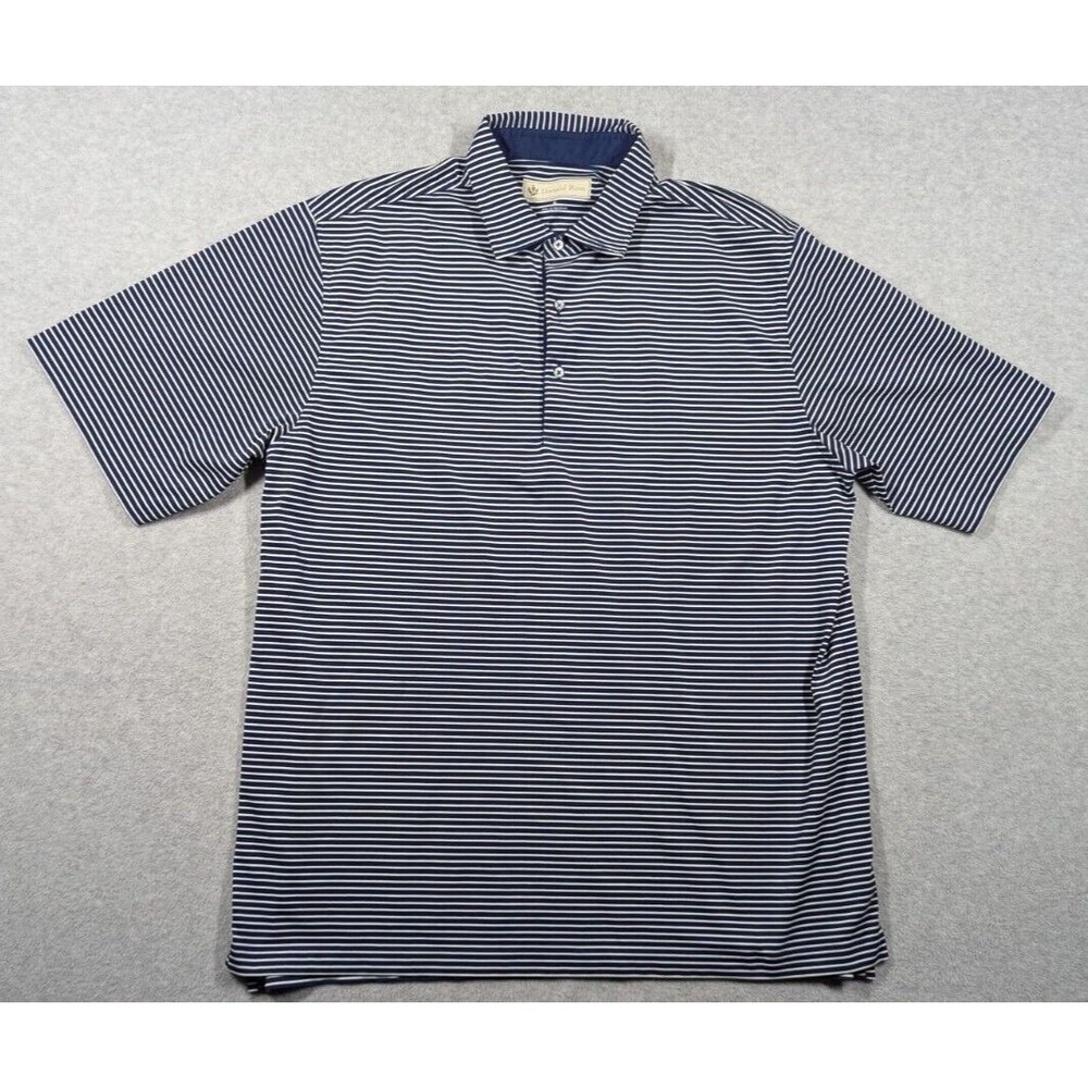 Donald Ross Men Shirt XL Polo Striped Golf Performance Stretch‎ Preppy